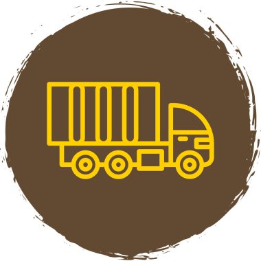 dağıtım kamyonu düz simgesi, vektör çizimi