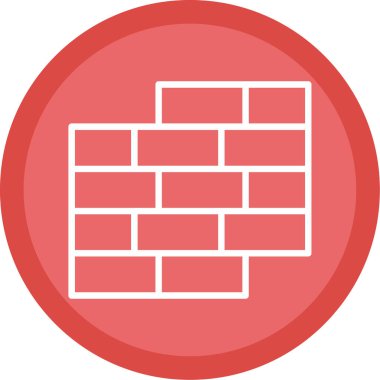 Basit tuğla duvar simgesi, vektör illüstrasyonu