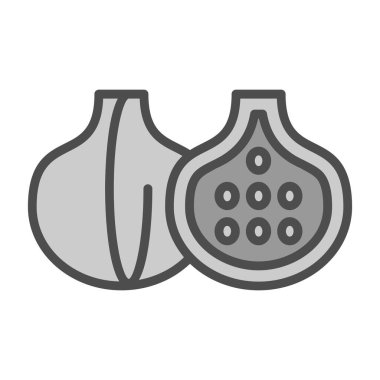 İncir düz simgesi, vektör illüstrasyonu