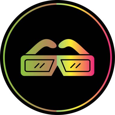 3D gözlükler. Web simgesi basit illüstrasyon