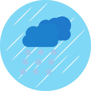 Kar bulutları hava durumu ikonu, vektör illüstrasyonu 