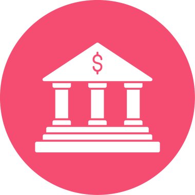 Banka binası ikonu. düz tasarım illüstrasyon. 