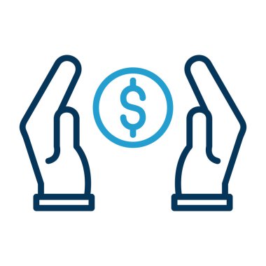 Dolar madeni para ikonu vektör illüstrasyon grafik tasarımı