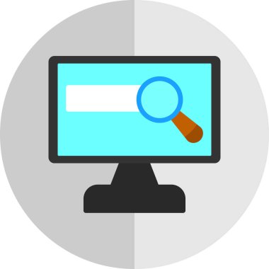 Büyüteç simgesi, düz stil, arama sembolü. Vektör illüstrasyonu