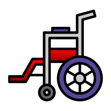 Tekerlekli sandalye web simgesi, vektör illüstrasyonu