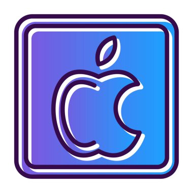 Elma logosu. Web simgesi basit illüstrasyon 