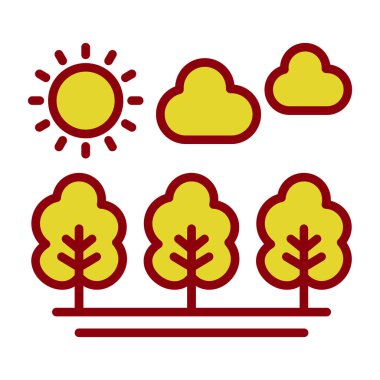 Orman ikonu vektör illüstrasyonu