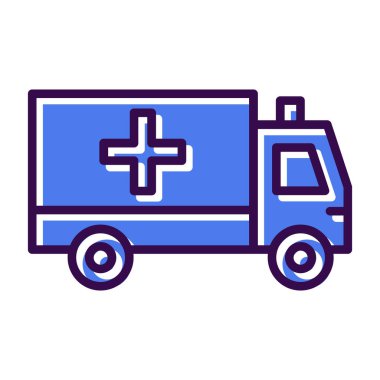 ambulans otomobili düz simge, web basit illüstrasyon