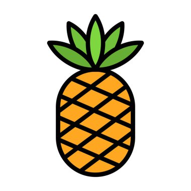 Ananas. Web simgesi basit illüstrasyon 