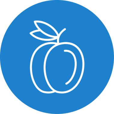 Şeftali simgesi vektör çizimi düz tasarım