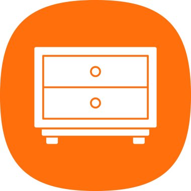 Çekmeceler, mobilya simgesi, basit illüstrasyon 