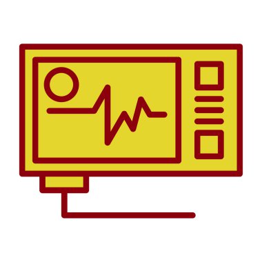 Ecg okuma vektör simgesi, illüstrasyon