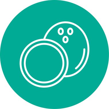 Hindistan cevizi yemeği. Web simgesi basit illüstrasyon