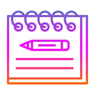 notepad simgesi, vektör illüstrasyonu basit tasarım