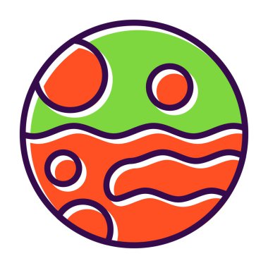 Mars ikon vektör illüstrasyonu 