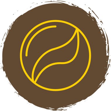 kahve çekirdeği ikonu doldurulmuş - ana hatlı biçim