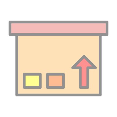 Paket kutusu simgesi, vektör illüstrasyonu 