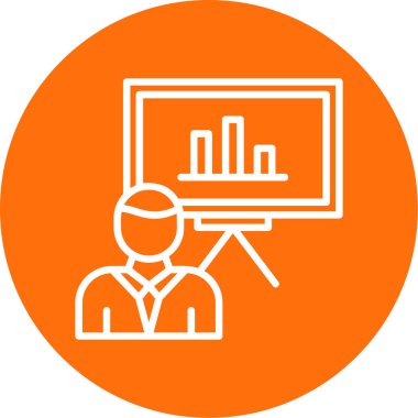 Bir sunum simgesinin vektör illüstrasyonu 