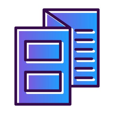 Broşür simgesi, vektör illüstrasyonu basit tasarım