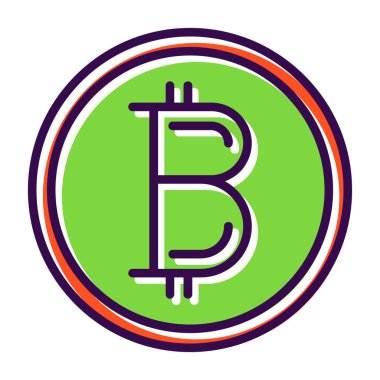 Basit bitcoin simgesi, vektör illüstrasyonu