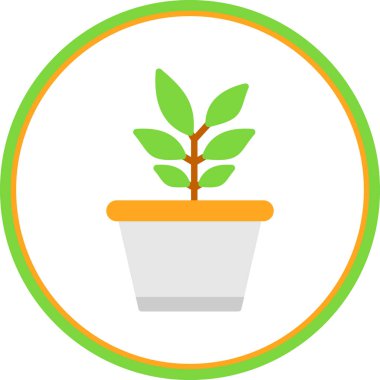 Saksı bitkisi. Web simgesi basit illüstrasyon