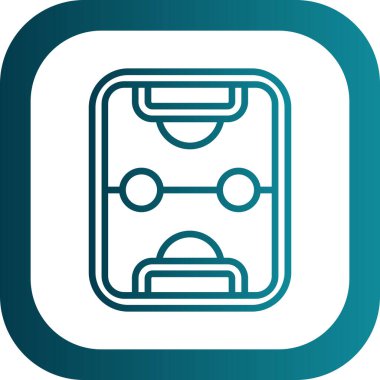 Hokey alanı simgesi, beyaz üzerine vektör illüstrasyonu