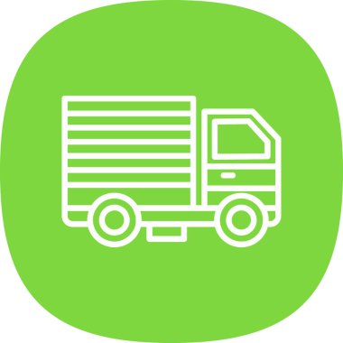 dağıtım kamyonu düz simgesi, vektör çizimi