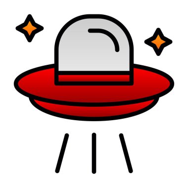 Çizgi roman tarzında UFO simgesi. çizgi film vektör illüstrasyonu