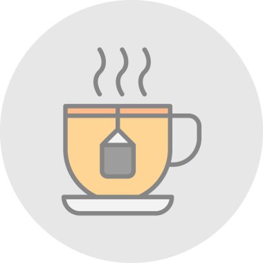 Fincan çay poşeti simge vektör çizim ile