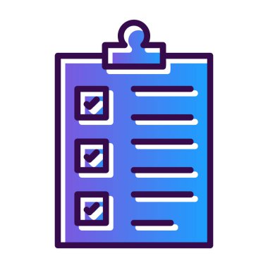 Kontrol listesi simgesi vektör illüstrasyonu