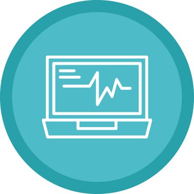 Vector Illustration ECG Kalp atışı Ekranı. Sağlık Geçmişi