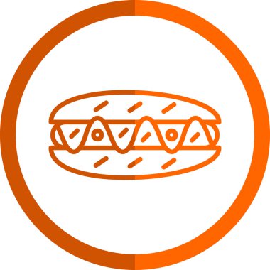 hot dog outline simgesi, vektör illüstrasyonu 