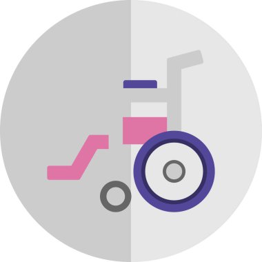 Tekerlekli sandalye web simgesi, vektör illüstrasyonu