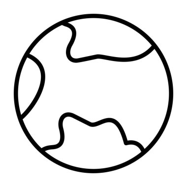 dünya vektör ince çizgi simgesi