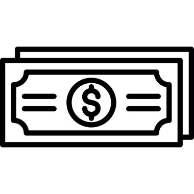 Dolar gagası ikon vektörü. İnce çizgi işareti. izole edilmiş sınır sembolü çizimi