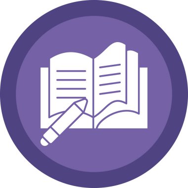 düz Not Defteri ve kalem ikonu vektör çizimi