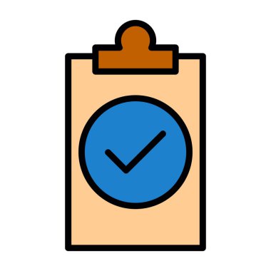 Basit düz kontrol simgesi vektör illüstrasyonu