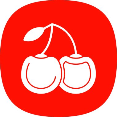 tatlı kiraz ikonu, vektör illüstrasyonu