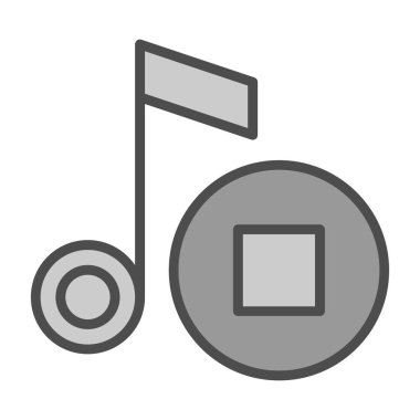 müzik nota simgesi, müzik ve müzik notası, müzik notası işareti, vektör grafikleri, beyaz arkaplan üzerinde doğrusal desen, 10 eps