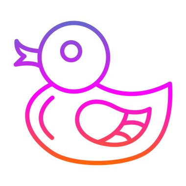 Kauçuk ördek ikonu. Vektör illüstrasyonu