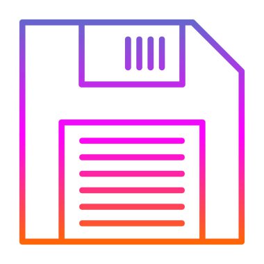 Disket diski simgesi beyaza izole edilmiş basit bir illüstrasyon