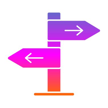 Yol işaretleri düz simge, vektör illüstrasyonu