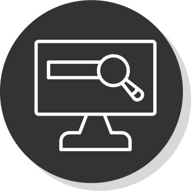 Büyüteç simgesi, düz stil, arama sembolü. Vektör illüstrasyonu