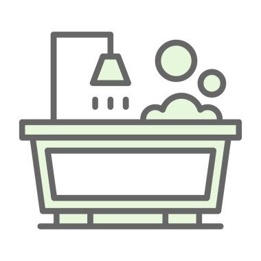 Banyo rengi ikonu, banyo vektörü illüstrasyonu