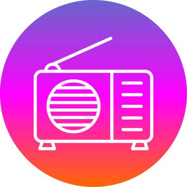 Radyo. Web simgesi basit illüstrasyon 