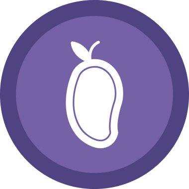 Mango egzotik meyve ikonu, vektör illüstrasyonu 