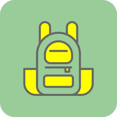 sırt çantası simgesi, vektör illüstrasyonu basit tasarım