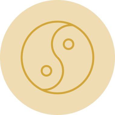 Basit düz yin yang vektör simgesi.