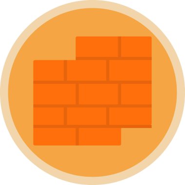 Basit tuğla duvar simgesi, vektör illüstrasyonu