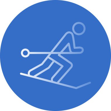 düz kayak ikonu vektör çizimi tasarımı